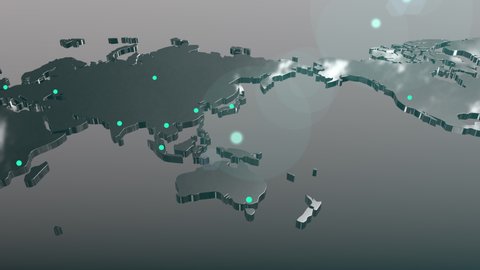 Singapore to the world spread connection map animation