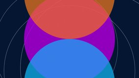 Animation of overlapping translucent blue, purple and orange circles moving on black. colour, movement and change concept, digitally generated video. - Powered by Shutterstock - Get 15% off with code: PIKWIZARD15