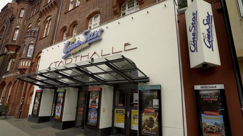 Cinestar Stadthalle movie theater in Lubeck Germany - LUBECK, GERMANY - MAY 11, 2021