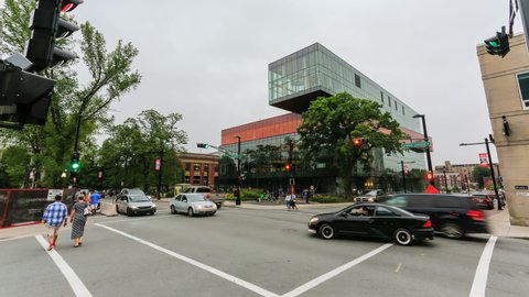 Halifax, Nova Scotia Canada - 2015 08 13 - The Halifax Central Library or the public library at the intersection of busy Spring Garden Road and Queen Street, Halifax. 