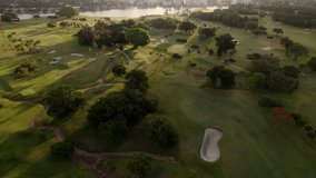 Aerial drone video golf course in 5k