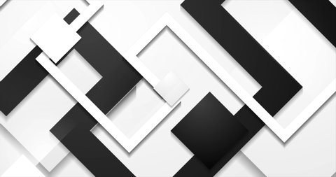 Black and white paper geometric stripes abstract motion background. Seamless looping. Video animation 4K 4096x2160