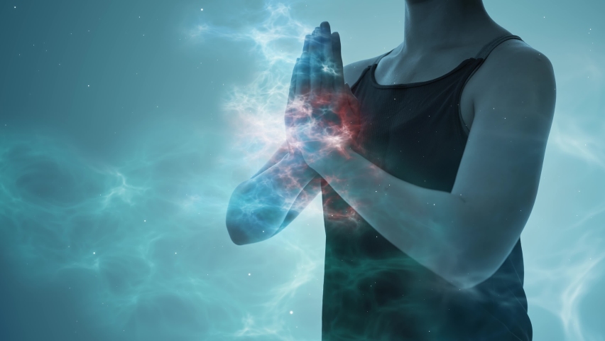 Meditating young woman. Mindfulness concept. | Shutterstock HD Video #1073494172