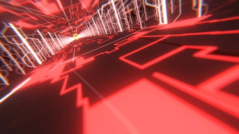 VJ Cyber ​​cool Tunnel Red 3d render