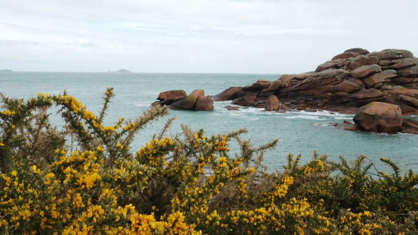 Rocky Atlantic ocean coast in Brittany,France
