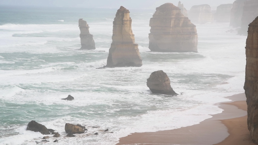The Twelve Apostles on a stormy sunset, Great Ocean Road, Australia