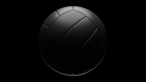 Black volleyball ball isolated on black background.
Loop able 3d animation for background.