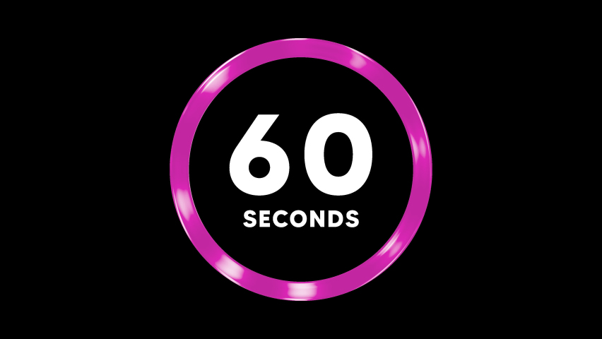 Countdown counter with rounded corners for 60 to 0 on transparent background 4k resolution V3 | Shutterstock HD Video #1073520350