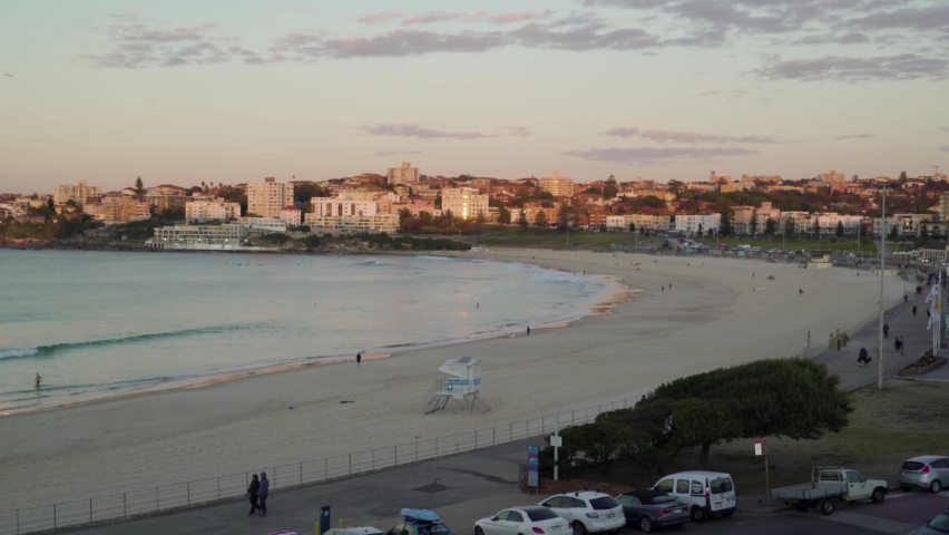 Protracted Static Shot of Beautiful Bondi Beach at Sunrise