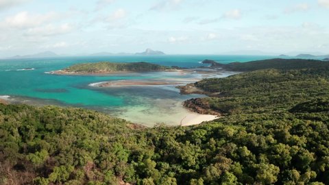 Aerial view of Whitsunday Island and Hamilton Island in the background in Queensland, Australia