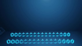 Hologram, beautiful bg with abstract infographics. Holographic bars, counters and graph. 3d columns smoothly move up and down in loop. Financial background of columns and graph for analytical programs - Powered by Shutterstock - Get 15% off with code: PIKWIZARD15