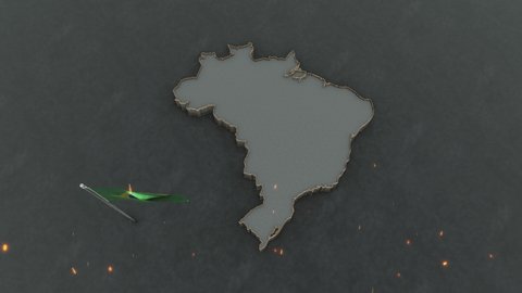 3D animation of the map of Brazil