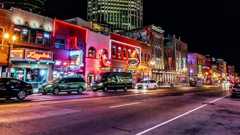 2021 May 2nd Nashville Tennessee USA Timelapse On Broadway