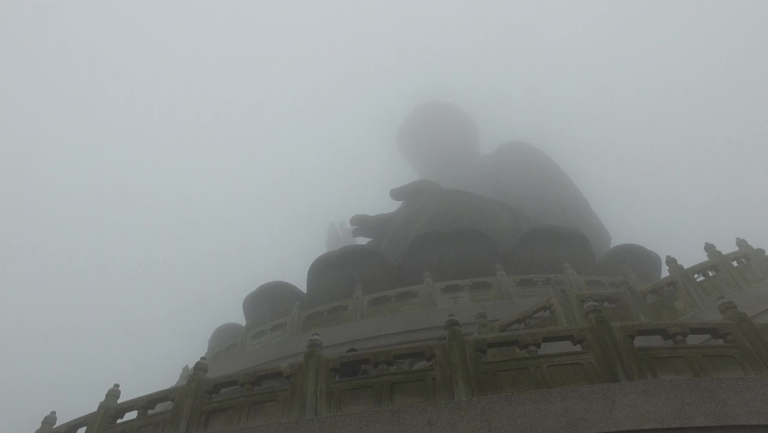 Clouds and fog around a mythical ancient building in the Philippines.