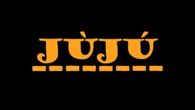 Juju African music style. Transparent Alpha channel. 4K video. Orange color. African pop music Juju for title concert, national musical festival, broadcast, social media, podcast adv.