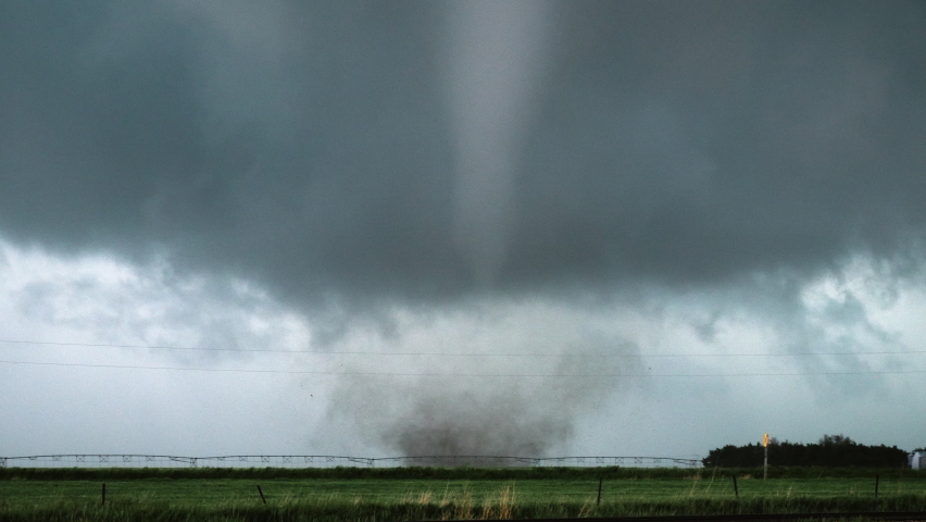 A Tornado Churns In A Field During A Severe Weather Outbreak