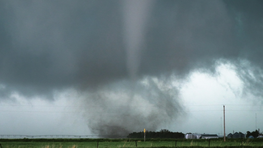 A Tornado Churns In A Field During A Severe Weather Outbreak