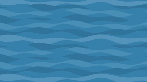 Animated sea waves background with flat design 