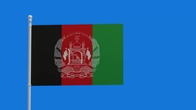 Islamic Republic of Afghanistan national flag, waving in the wind. 3d rendering, CGI animation. Video n 4K resolution.