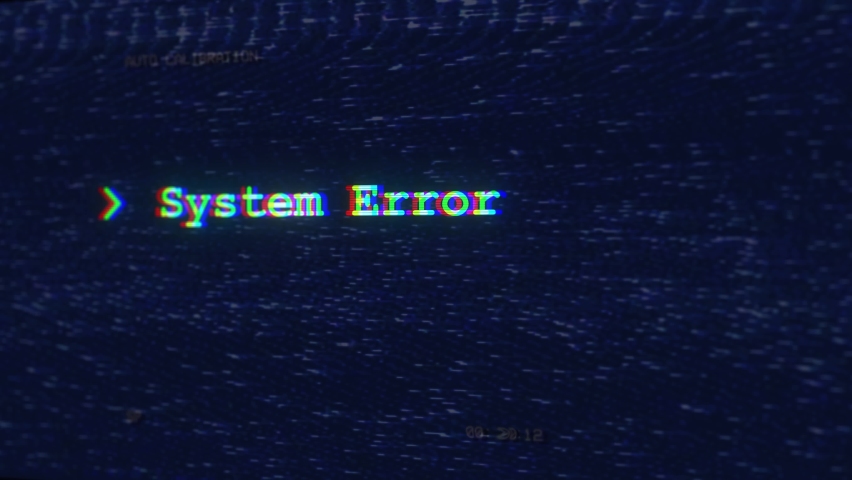 Error System error Glitch. Computer virus. Hacker attack. System damage. Page not found. Information Technology. IT. No signal. Critical error message. 404 Accident crash failure emergency Royalty-Free Stock Footage #1073654579