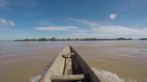 Boat ride on the Mekong River in the 4,000 islands near Don Det in Laos