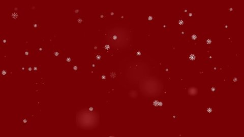 Snowflakes falling on the red wall