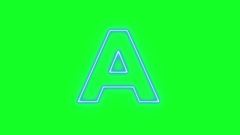 Neon Letter On Green Screen Effect Stock Footage Video (100% Royalty-free)  1073681999