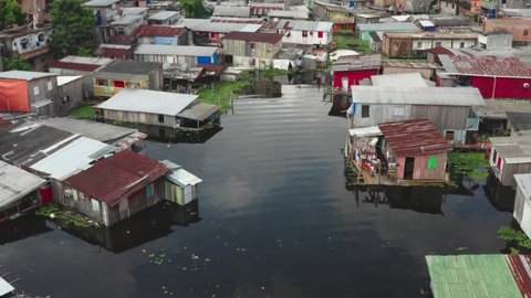 Manaus - Amazonas - Brazil - June 3rd, 2021
Description: Aerial view of Educandos neighborhood during the record flood of Rio Negro in Amazon