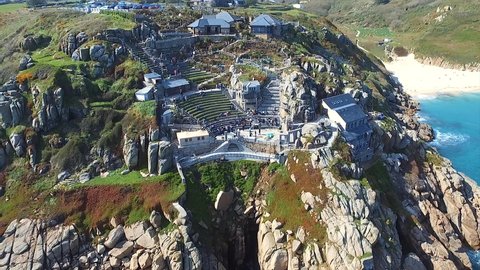 Panoramic View of The Minack Theatre in Porthcurno Cornwall.