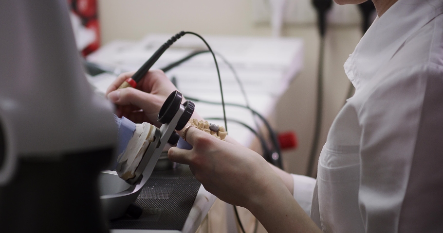 a-dental-technologist-dental-laboratory-stock-footage-video-100