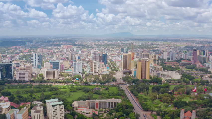 Aerial view of Nairobi city. Capital of Kenya, Africa.  Royalty-Free Stock Footage #1073712155