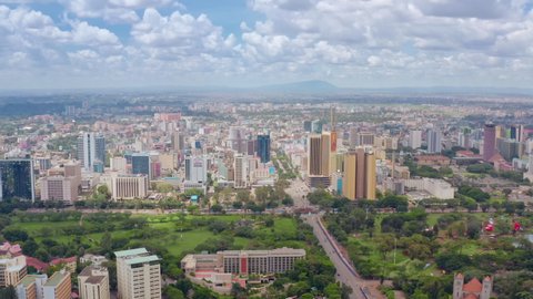 Aerial view of Nairobi city. Capital of Kenya, Africa. 