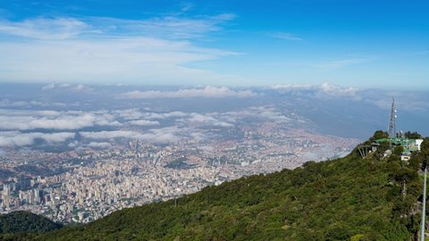 Time lapse of Caracas city from the top of a mountain. Caracas, Venezuela