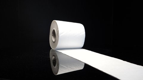 Ripping a slice of Rolled toilet paper on a spinning table Crisis how to use toilet paper