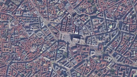 Earth Zoom on Milan City - Italy