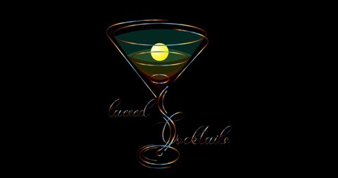 layered cocktail logo for restaurant or bar menu or wine list