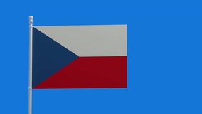 Czech Republic national flag, waving in the wind. 3d rendering, CGI animation. Video in 4K resolution.