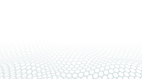 White hexagonal digital abstract animated background