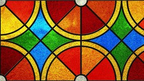 Colored stained glass window. Oranges. Citrus slices. Fruit. Bright colors, colorful. Modern stained glass. Abstract stained-glass background. Architectural decor. Design interior. - Powered by Shutterstock - Get 15% off with code: PIKWIZARD15