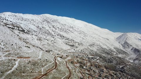 Aerial view over Majdal Shams Village on Hermon Mountain
Drone view from North Israel druze Village,2021
