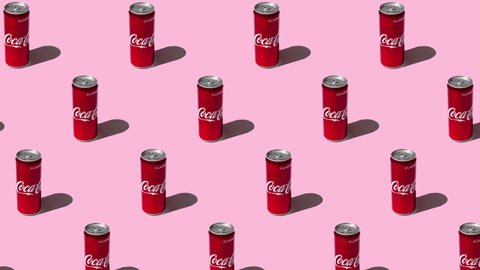 Seamless Looping Animation Pattern Coca Cola Stock Footage Video (100% ...
