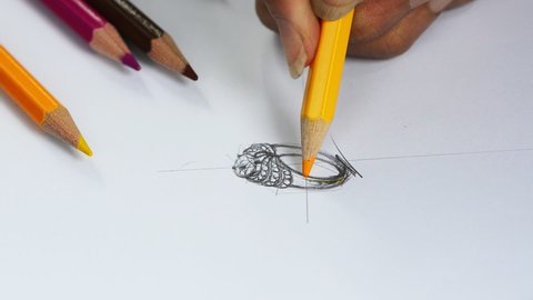 The sketch is designing jewelry ring.