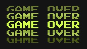 A light and dark blue GAME OVER retro synthwave style typographical graphic illustration - Powered by Shutterstock - Get 15% off with code: PIKWIZARD15