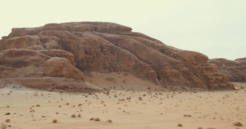 Rocks and sand in Wadi Rum Desert