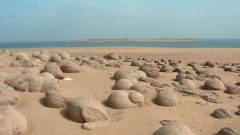 Stone Watermelons Valley Fayoum Egypt - Wadi Batikh in fayoum desert,Lake Moeris.