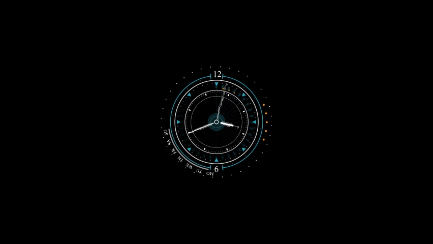 User interface elements..Hud elements...Clock animation..overlay elements...Circular Clock