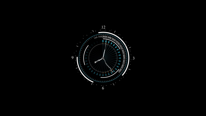 User interface elements..Hud elements...Clock animation..overlay elements...Circular Clock
