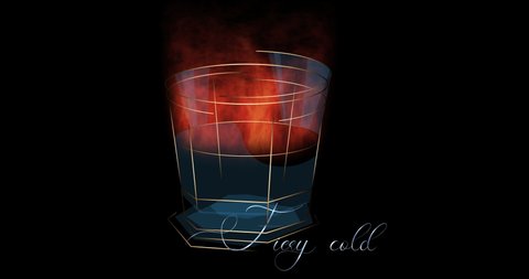 cocktail logo fiery cold for a menu or wine list of a restaurant or bar