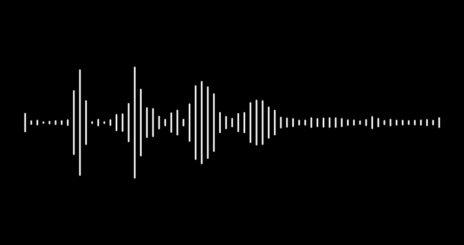 4K stock video footage. Minimalist wave form Audio Isolated on transparent background. Visualization sound graphic element. Sound graphic equalizer animation. Sound wave, audio spectrum simulation | Shutterstock HD Video #1073826134