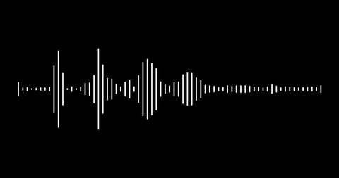 4K stock video footage. Minimalist wave form Audio Isolated on transparent background. Visualization sound graphic element. Sound graphic equalizer animation. Sound wave, audio spectrum simulation
